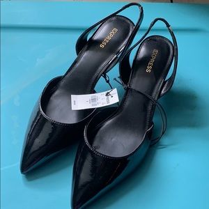 SOLD Black Patent 1.5 inch heel